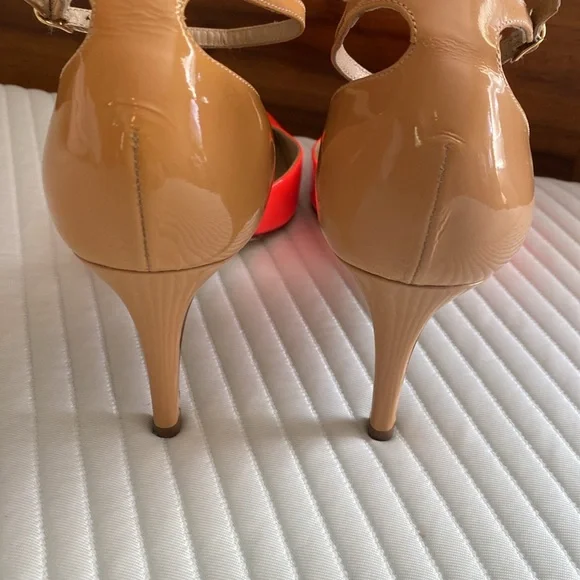 J. Crew Coraline Patent Leather Colorblock Ankle Strap Pumps Heels. Size 10. - Picture 10 of 13
